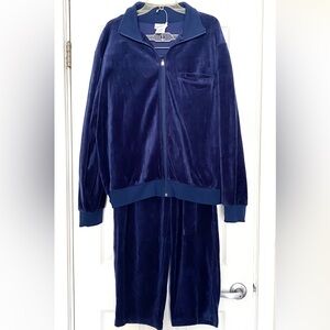Irvine Park Vintage 90s Hip Hop Velour Tracksuit Jacket Pants Blue Men’s Large